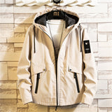 Advbridge Men's Cargo Jacket Zipper Hoodie Coat Loose Tops Tide Korean Hooded Jackets Coats