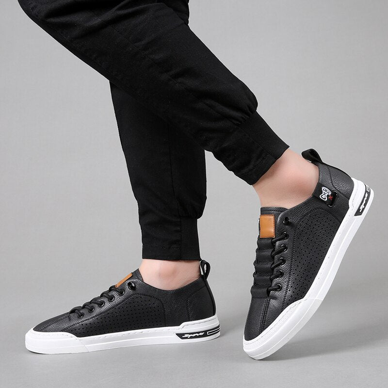 Advbridge Brand Men Shoes Outdoor Breathable Sneakers Moccasins New Fashion Mens Casual Shoes Italian Genuine Leather Men skate shoes