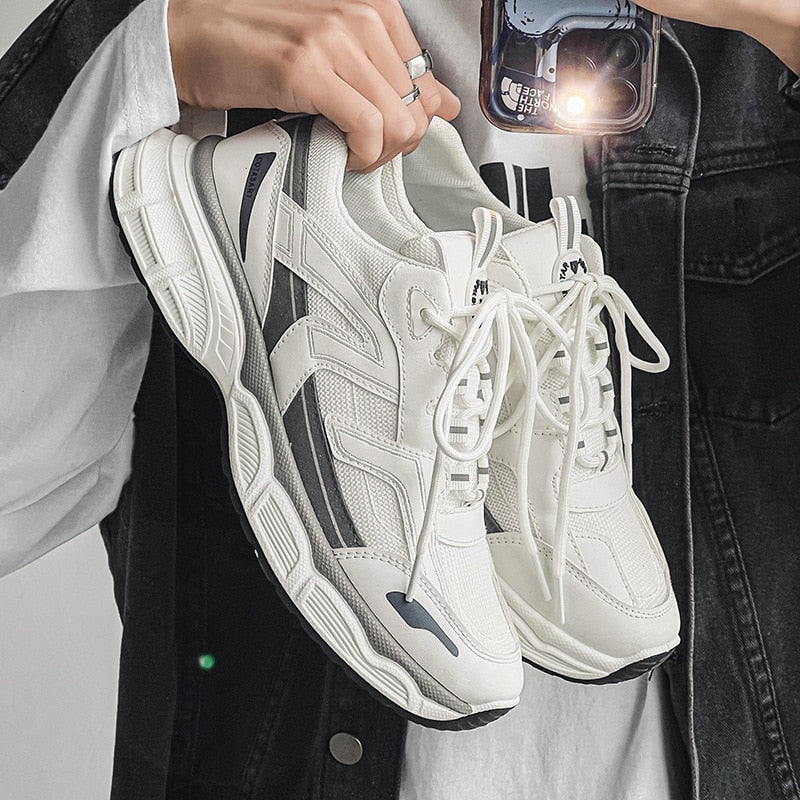 Advbridge Mesh Chunky Mens Sneakers White Breathable Fashion Outdoor Sports Shoes Vulcanized Casual Male Designer Running Athletic Shoes