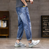 Advbridge Baggy Jeans Men Harem Pants Loose Fit Spring Summer Lightweight Light Blue Wide Leg Denim Pants Oversize Man Trousers