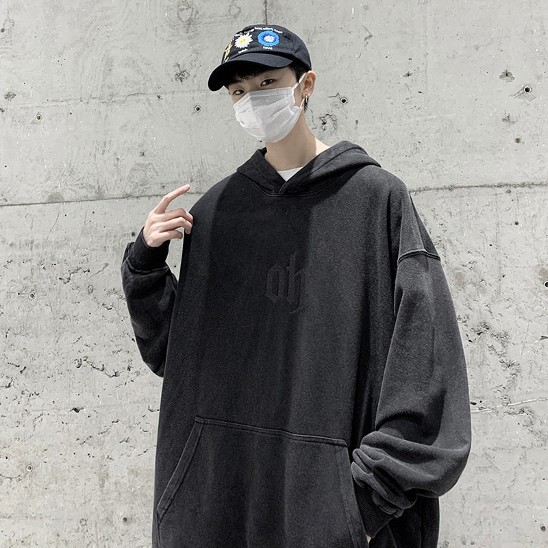 Advbridge Spring Autumn Letter Embroid Oversize Men High Streetwear Hoodie Unisex Woman Boyfriend Style Shirt Pullover Couple Sweatshirt