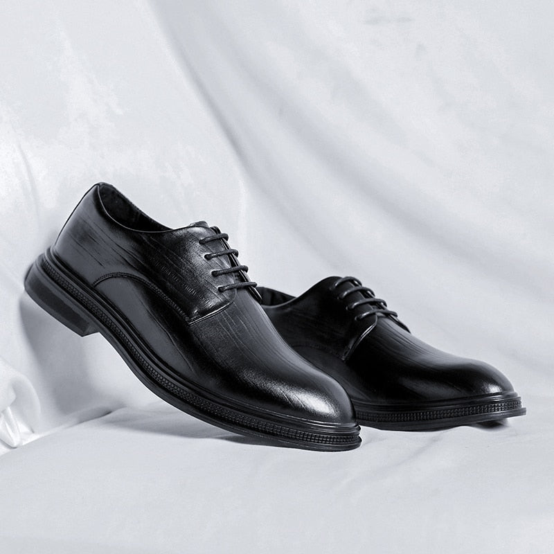 Advbridge Mens Shoes Leather Outdoor Men Casual Business Oxford Shoes Fashion Style Lace Up  Dress Shoes Casual Flats Shoes Size 38-44