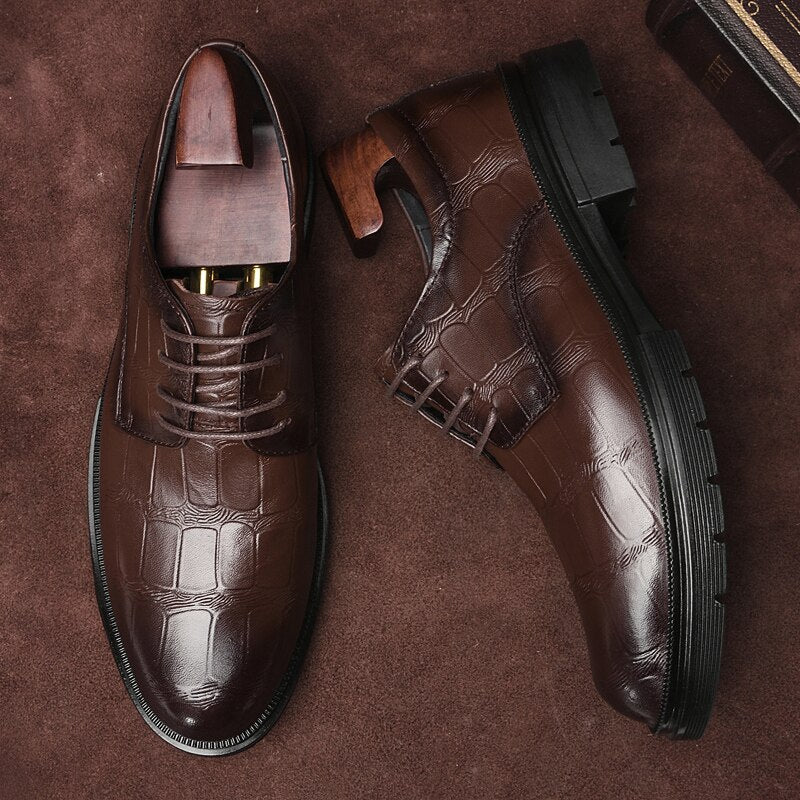 Advbridge Fashion Men Dress Shoes Men Oxfords Fashion Business Dress Men Shoes New Classic Genuine  Leather Men'S Suits Shoes