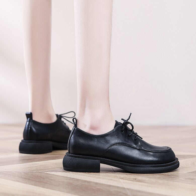 Advbridge Platform Heels Women's Loafers Luxury Woman Pumps Shoes for Women Spring Party Leather Casual Designer Shoes Girls Lace Up