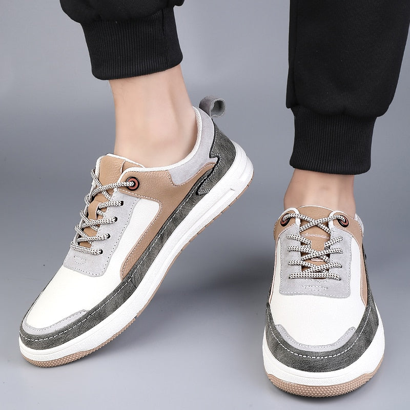 Advbridge Comfortable Leather Men Shoes Casual  Men Sneakers Leather Shoes Men Flats Hot Sale Korean Version Sneakers New