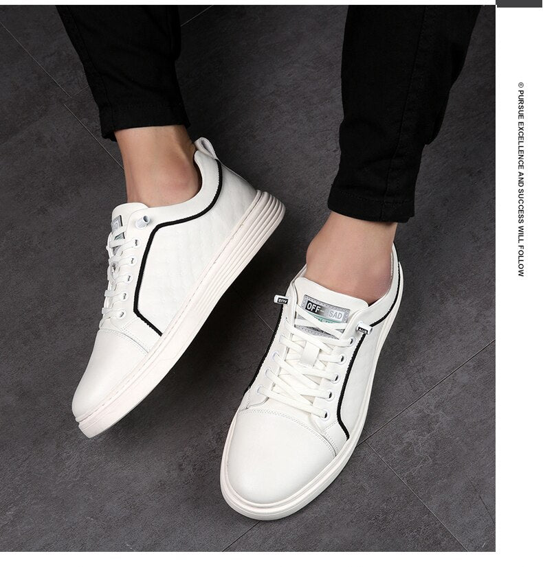 Advbridge Luxury Brand Men Shoes Fashion Breathable Daily White shoes Light Outdoor Man Casual Shoes High Quality Leather Vulcanized Shoes