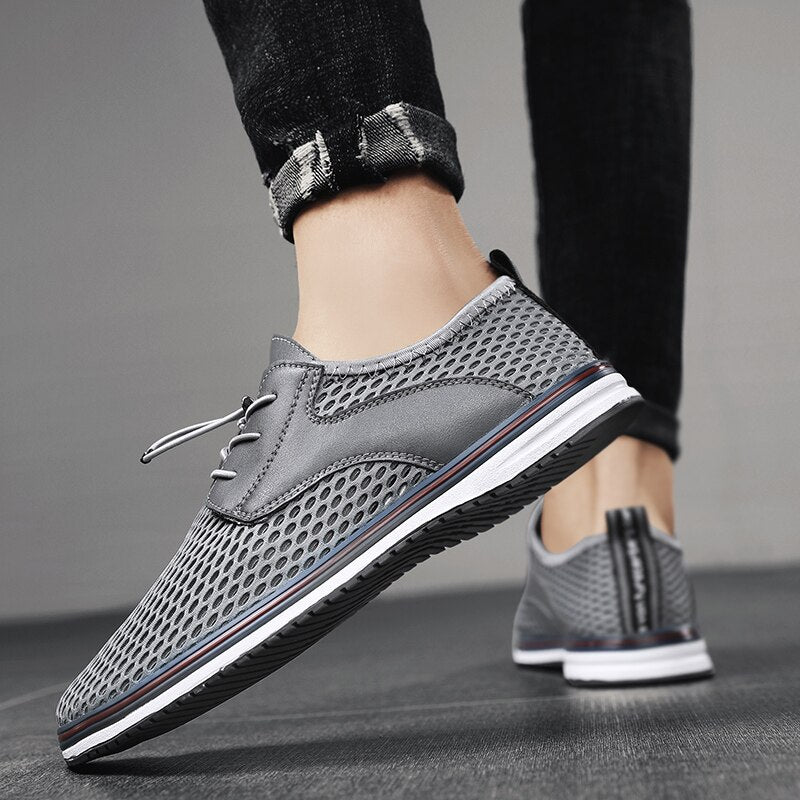 Advbridge Summer Mens Casual shoes Fashion Hollow Out Breathable Business Shoes low top Outdoor Flats Comfy Walking Sneakers Mocassin