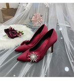 Advbridge Plus Size 41 42 43 Womans Pumps 2023 Woman Wedding Shoes Bride 7cm Thin High Heels Womans Office Shoes Female Party Heeled Shoes