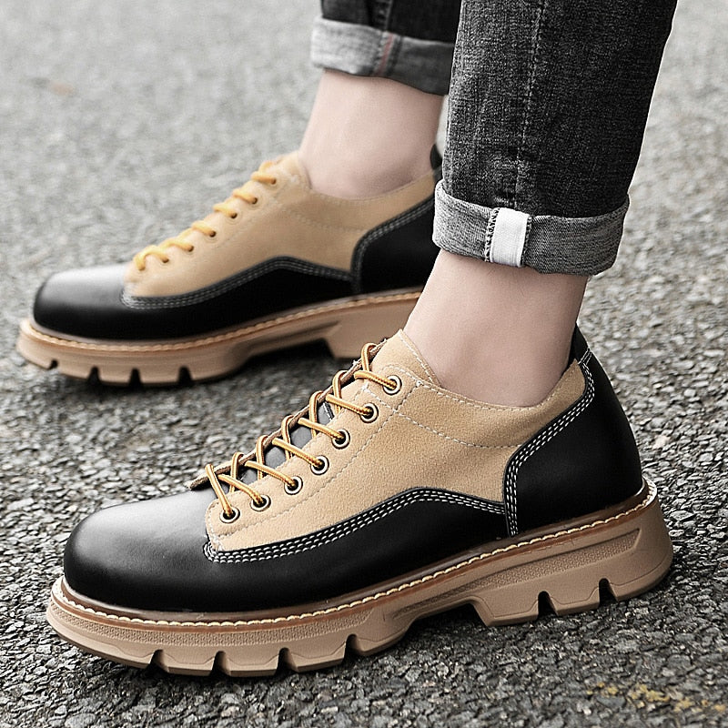 Advbridge Fashion Men Causal Boots Luxury British Premium Men shoes High-end Leather Handmade Dress Boots Quality Platform Leather Shoes