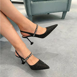 Advbridge New Spring/Summer High Quality Baotou Slim Heel Sandals for Women Miu Pointed High Heels Fashion Versatile Women's Shoes