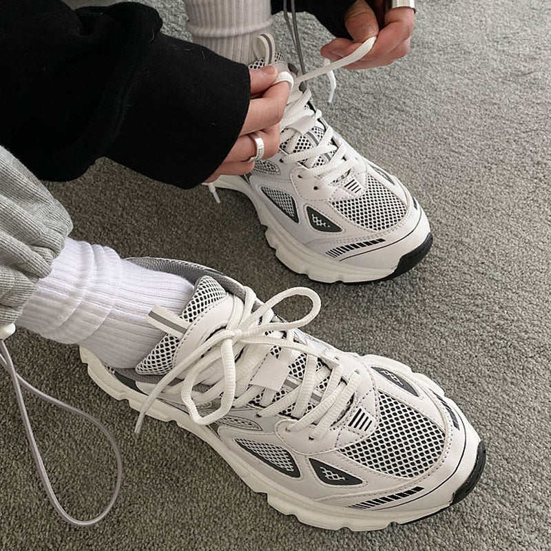 Advbridge Women's Luxary Chunky Sneakers 2023 Mesh Breathable Shoes for Men Sports Running Casual Ladies Fitness Vulcanize Shoes