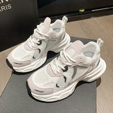 Advbridge Shoes Womens Sneakers Tennis Female Platform Roses Casual Trainers Thick Sole  Mesh Fabric Leisure Riband Spring Lace-Up Rub