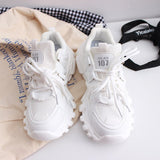 Advbridge Chunky Sneakers Women Thick Bottom Round Toe  Girls Sport Shoes Casual Lace Up Daddy Shoes Vulcanize Shoes Zapatos De Mujer