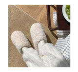 Advbridge Japanese Simple Solid Color House Slippers For Women Girls Cute Fluffy Winter Warm Home Slippers Woman Fur Shoes