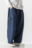 Advbridge Big Pocket Straight Jeans Oversize Trend Fashion Casual Mopping Overalls Trousers Hiphop High Street Loose Washed Denim Pants