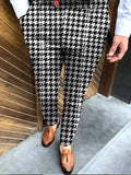 Advbridge Spring Retro Pattern Print Straight Long Pants Men Casual Business Mid Waist Zipper Suit Trousers Mens Autumn Fashion Streetwear
