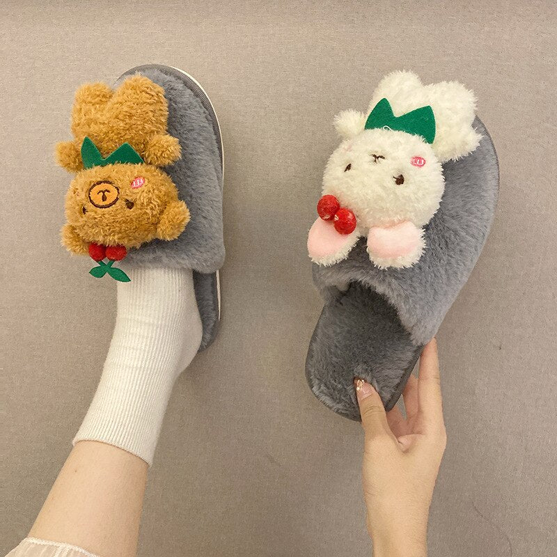 Advbridge Slippers Casual Fur Shoes Slipers Women Slides Low Cover Toe Luxury Plush Soft Flat Rome Autumn with fur Short  Shoes Women