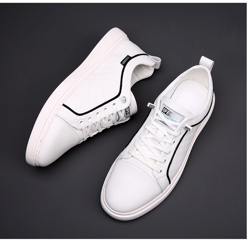 Advbridge Luxury Brand Men Shoes Fashion Breathable Daily White shoes Light Outdoor Man Casual Shoes High Quality Leather Vulcanized Shoes