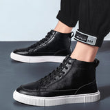 Advbridge Trendy Men's Casual Shoes High Top Sneakers Men Leather Handmade Italian Mens Shoes Brand Designer Skate  Footwear Man Moccasins