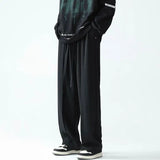 Advbridge Autumn Summer Spring Casual Soft Solid Men's Cool Boys Waist Loose Suit Wide Leg Pants Sagging AllSeason Versatile Drawstring