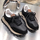 Advbridge Casual Leather Sneakers Women Mixed Color Lace Up Platform Shoes Autumn Fashion Female Sport Shoes Ladies Trainers
