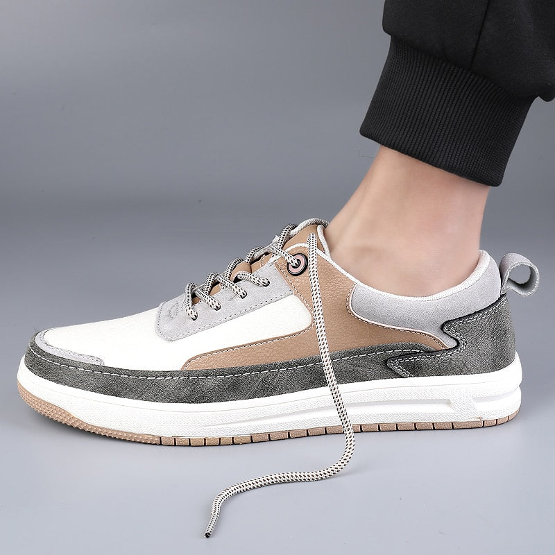 Advbridge Comfortable Leather Men Shoes Casual  Men Sneakers Leather Shoes Men Flats Hot Sale Korean Version Sneakers New