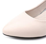 Advbridge  High-quality Cowhide Pointed Shallow Mouth Women Pumps Thick Heel Shoes Work Office Banquet Leather Shoes Large Size
