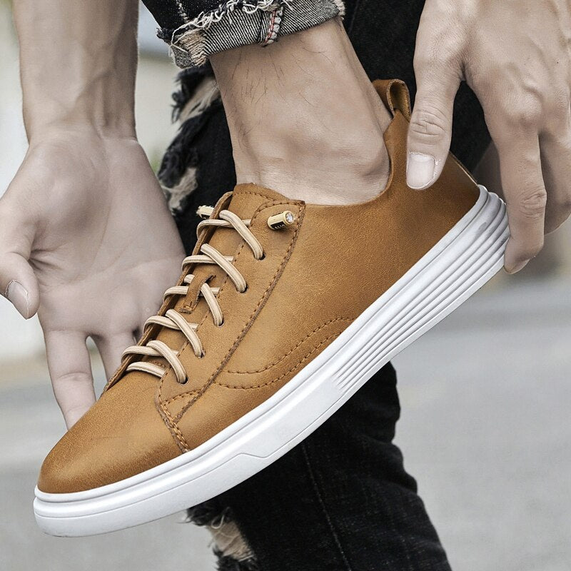 Advbridge Genuine Leather Men Shoes Luxury Brand England Trend Casual Shoes Men Sneakers Breathable Leisure Male Footwear Chaussure Homme