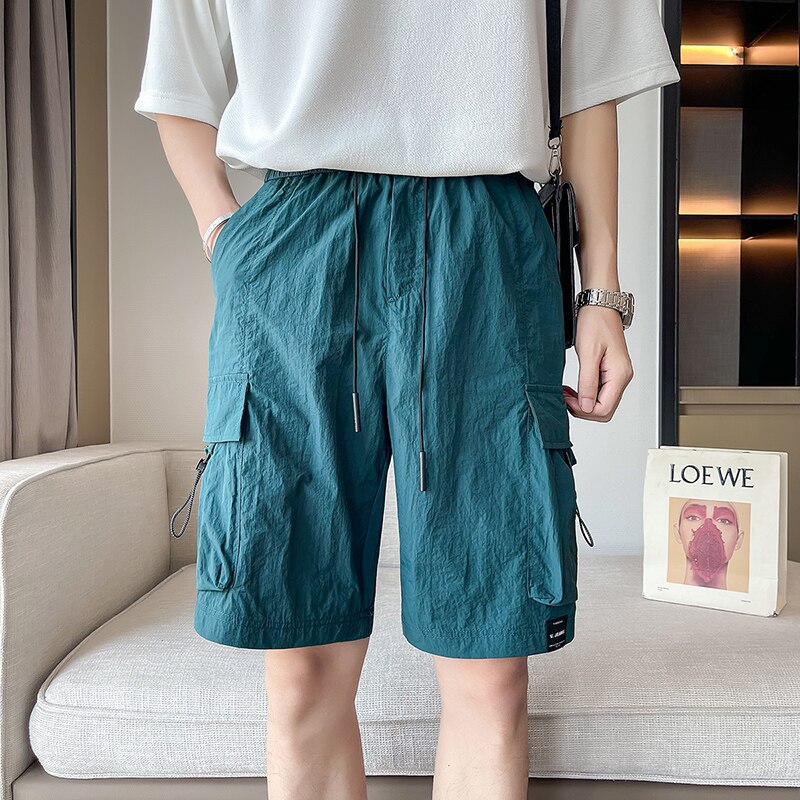 Advbridge Summer Men's Plicated Quick-dry Shorts Cargo Pants Outdoor Leisure Sports Shorts Men's Loose Straight Five-point Short pants