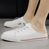 Advbridge Summer Luxury Half Drag Men Shoes Casual Slippers slip-on Breathable Flats Fashion British Style Moccasins shoes Plus size 36-46