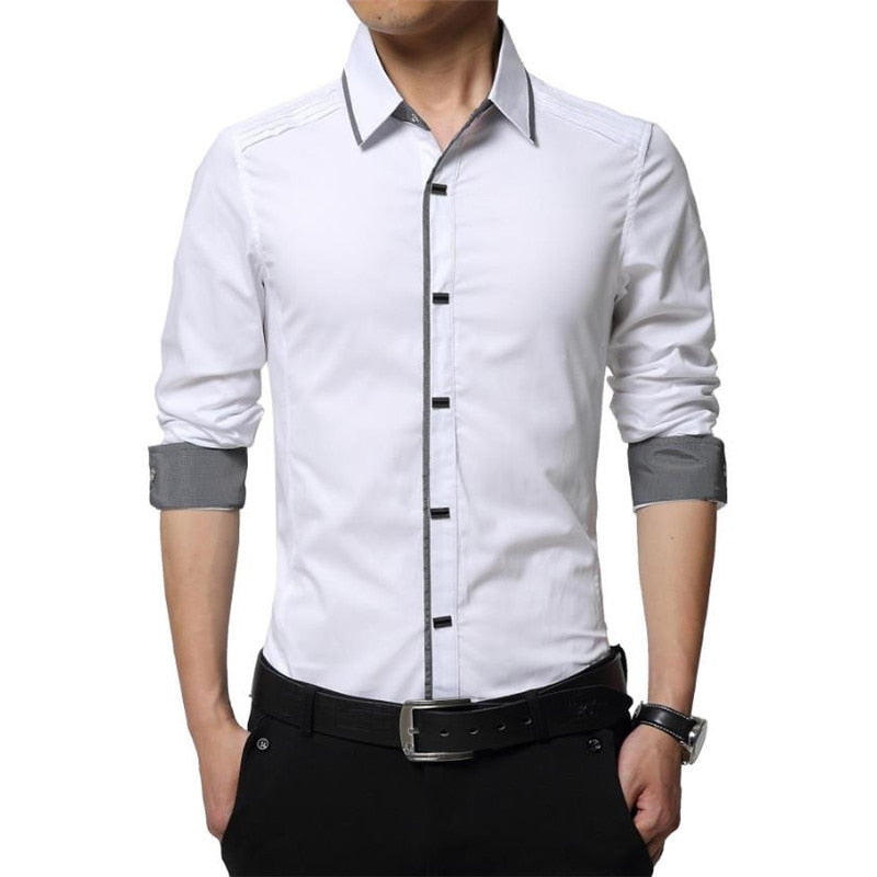 Advbridge Spring Autumn Cotton Dress Shirts High Quality Mens Casual Casual Men Slim Fit Social Plus Size Daily Smart Casual Shirts