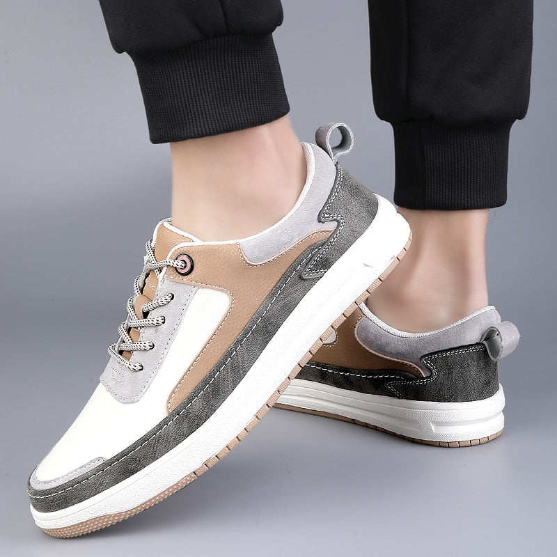 Advbridge Comfortable Leather Men Shoes Casual  Men Sneakers Leather Shoes Men Flats Hot Sale Korean Version Sneakers New