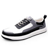 Advbridge All-match Men Casual Shoes Split Leather Mens Sneakers Street Boys Skate Shoes New Arrival Man Flats Color Matching Sports Shoes