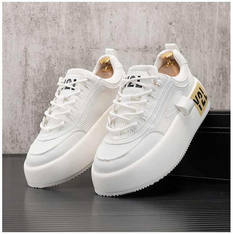 Advbridge Breathable Leather Men Casual Shoes Hip Hop sports shoes Height Increasing shoes Zapatillas Hombre