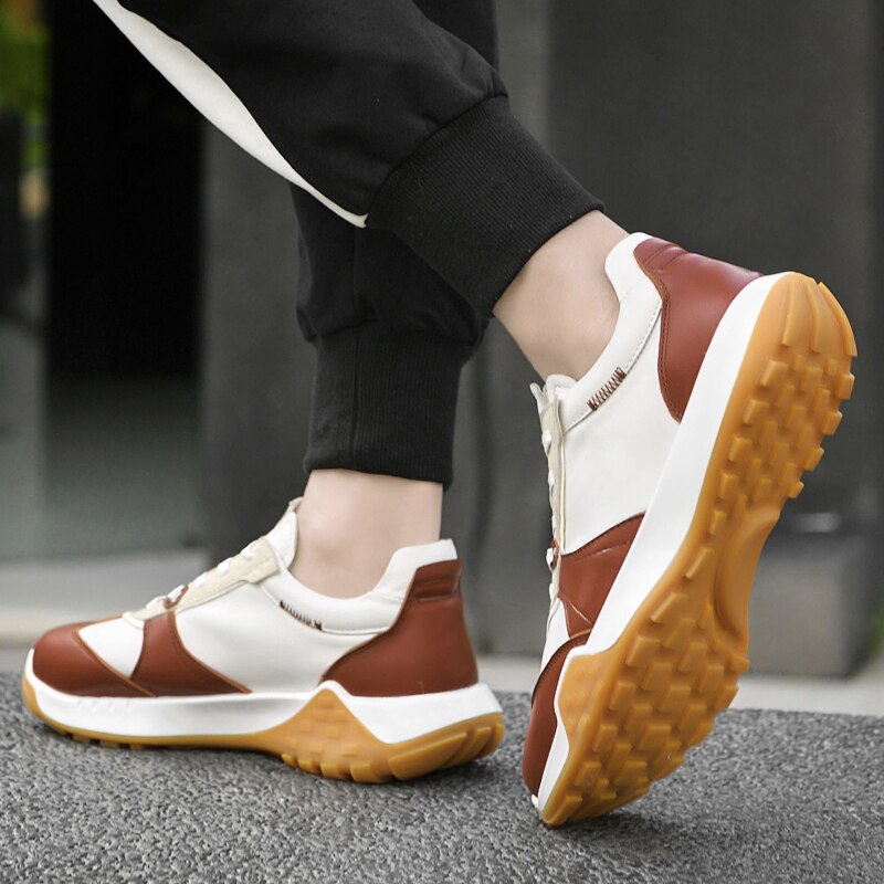 Advbridge Genuine Leather Men Sneakers Flat High Quality Causal Men Shoes Male Footwear Non-slip Fashion Sneakers Men Shoes