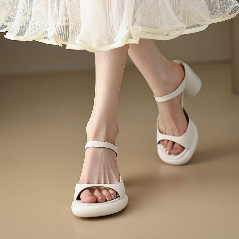 Advbridge Fashion Women Sandals Summer Pumps For Womans Casual Shoes Thick Platform Party Heeled Shoes Solid Slides Female Sandale Femme