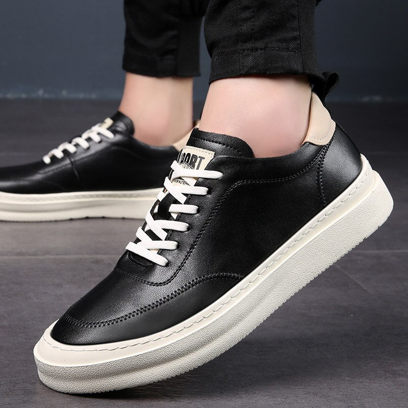 Advbridge New Leather Men's Casual Shoes Fashion Brand male Footwear High Quality Leisure Office shoes classic white daily outdoor flats