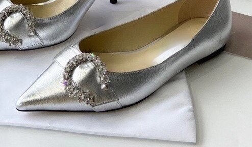 Advbridge New Crystal Rhinestone Buckle French High Heels Women Pointed Stiletto Heel All-Matching Women's Shoes Pumps