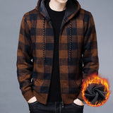 Advbridge New Men&#39;s Fleece Thickened Cardigan Knit Sweater / Male Loose Warm Hooded Add Wool Jacket Coat