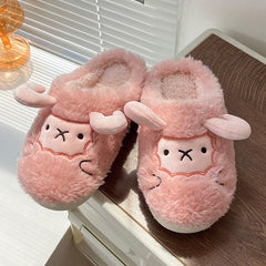 Advbridge New White Pink Green Kawaii Winter Women's Korean Flat Shoes House Slippers Bedroom Casual Designer Platform Fluffy