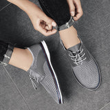 Advbridge Summer Mens Casual shoes Fashion Hollow Out Breathable Business Shoes low top Outdoor Flats Comfy Walking Sneakers Mocassin