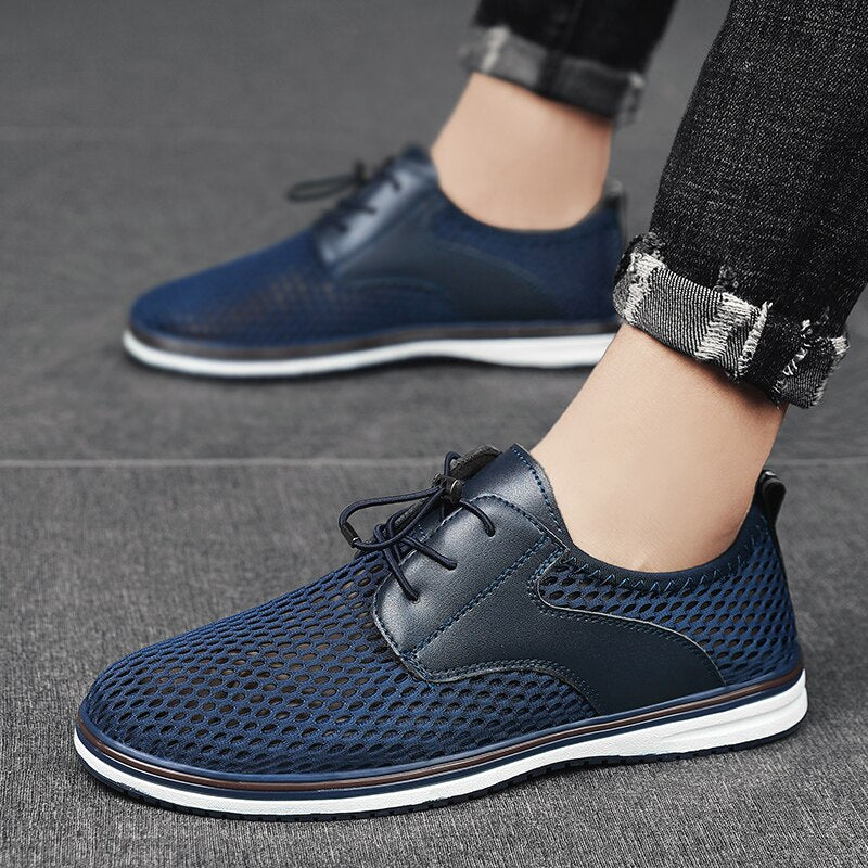 Advbridge Summer Mens Casual shoes Fashion Hollow Out Breathable Business Shoes low top Outdoor Flats Comfy Walking Sneakers Mocassin