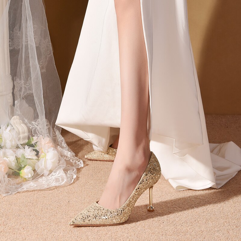 Advbridge One Shoe More Wedding Shoes Female Winter 2021 New Bride Shoes Main Wedding Dress, Two High Heels, Not Tired Feet