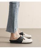 Advbridge Mixed Color Clogs Shoes Woman Cut-out Sandals Trendy Buckle Belt Slippers Home&Outdoor Casual Slides Round Closed Toe Mules