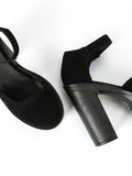 Advbridge New Black 13cm Chunky Heeled Ankle Strap Platform Pumps Dropship Office Laday Comfy Elegant Woman High Heel Shoes Platform Pumps