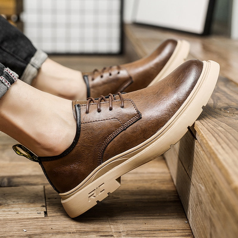 Advbridge Brand Handmade Breathable Men's Oxford Sole Top Quality Dress Shoes Men Flats Sneakers Fashion Men Leather Work Business Shoes