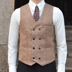 Advbridge Double Breasted Men's Vests Coat Deri Yelek Erkek Nightclub Bar Work Vests  Formal Business Dress Wedding Vest  Chaleco Hombre