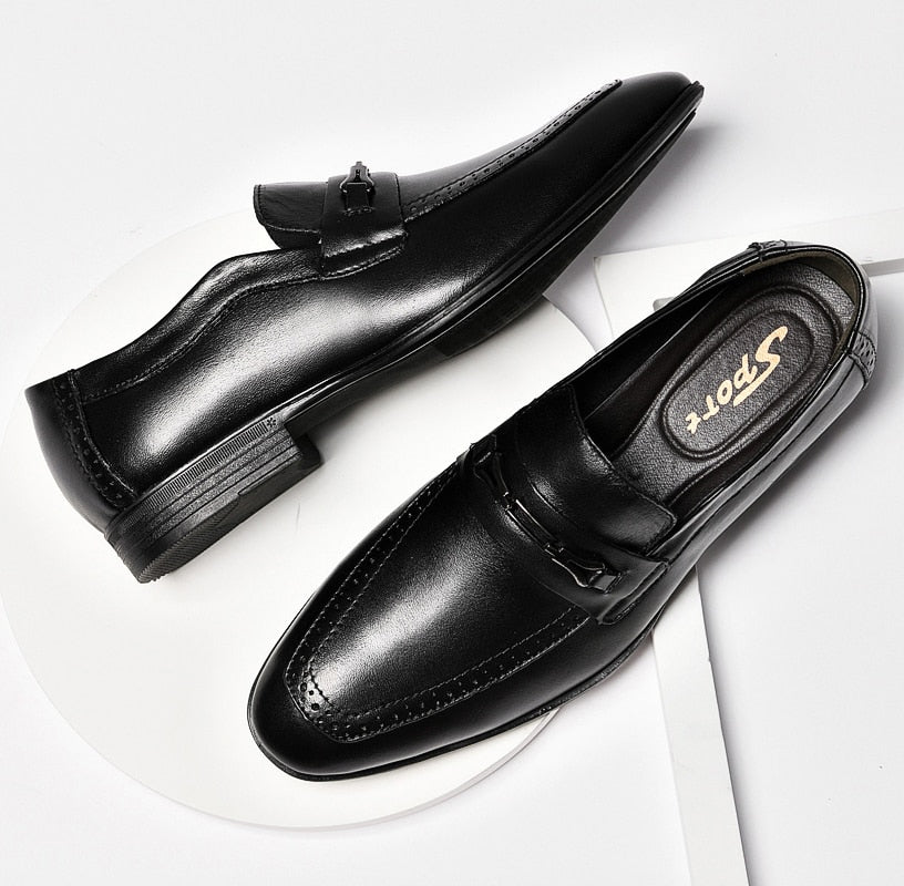 Advbridge Men Brogue British Oxford Dress Shoes Big Size 49 Male Gentleman Leather Footwear Flats Men Loafers Vintage Genuine High Quality