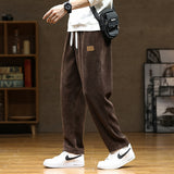 Advbridge New Winter Men Plush Warm Casual Pants Sweatpants Quality Couple Wide Leg Joggers Straight Solid Color Large Long Baggy Pants