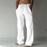 Advbridge Basic Men's Pants Summer Solid Cotton Linen Trousers Casual Baggy Straight-leg Hip Hop Streetwear Large Size Male Pant